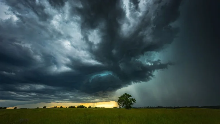 stormy sky with tree